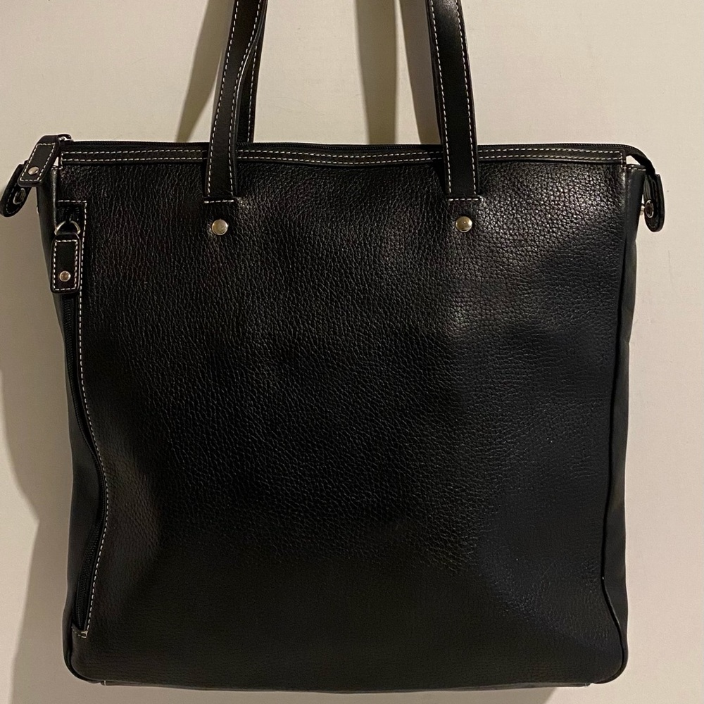 Levenger black leather hobo handbag